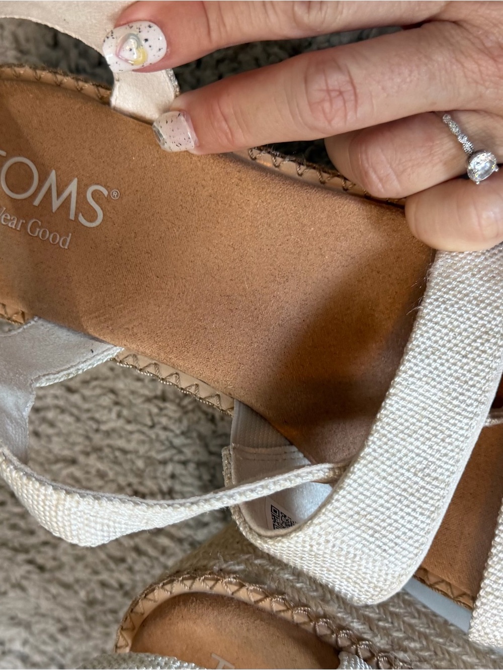 Toms Cream Linen-Look Slingback Sandals - Women - Picture 4 of 5